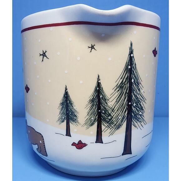 GINGER CREEK Meiwa Art Creamer Deer Bear Cabin & Trees 1997 Nice See Pictures - Picture 7 of 11